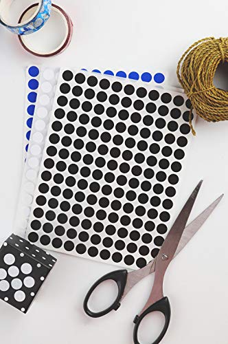 Royal Green Color Coding Labels 3/8 Round 10 Mm - Dot Stickers - 0.375 Inch Rounds Black Sticker - 2100 Pack #TOP2