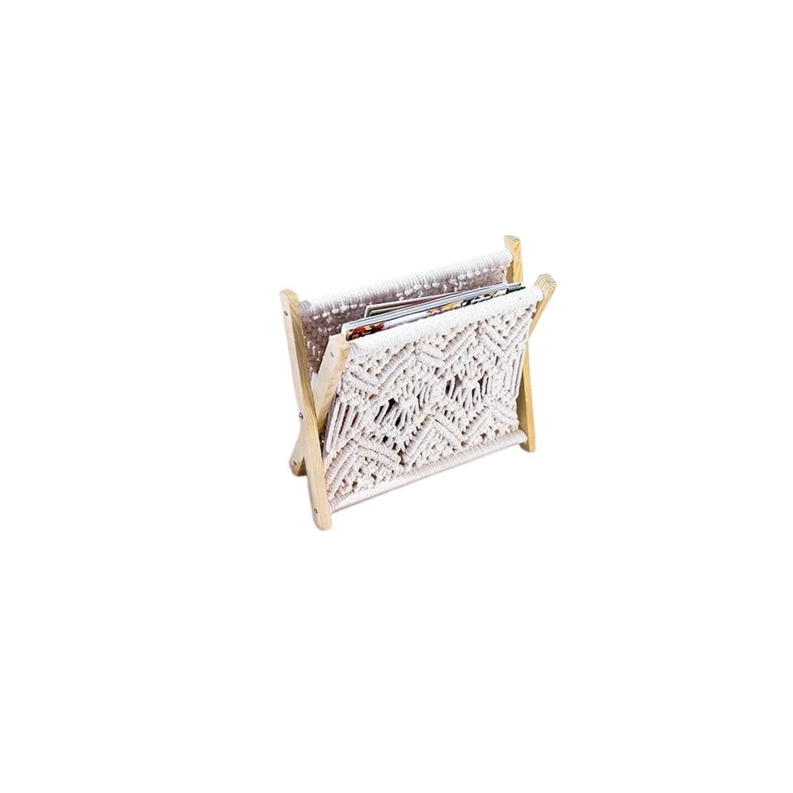 Fdbtyjn Creamy White Newspaper Rack Magazine Rack File Storage Basket