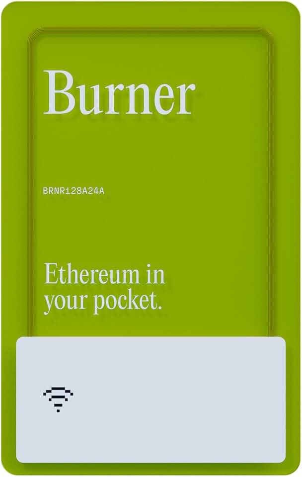 Burner Burner Ethereum Card – Physical Reloadable ETH Wallet | No Seed Phrase | Secure NFC Tap-to-Connect | Browser-Based, PIN Locked & dApp Compatible | Perfect Crypto Gift for Ethereum Users, Acid