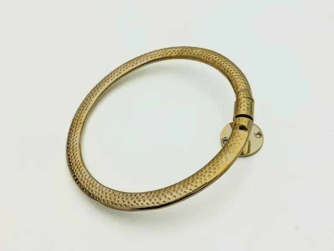 Unlacquered Brass Towel Holder, Brass Bathroom Towel Rack, Ring Towel Holder, Bathroom Hardware, Wall Mounted Towel Ring Holder