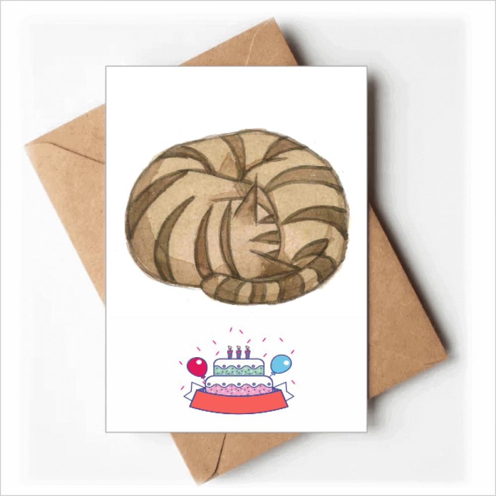 Miaoji Painting Watercolor Cat Dragon-Li Happy Birthday Greeting Cards Envelopes Blank