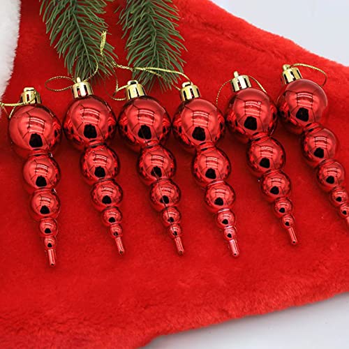 curfair 1 caixa de enfeites de decoração de árvore de natal, bola de pendurar de natal vibrante fáci