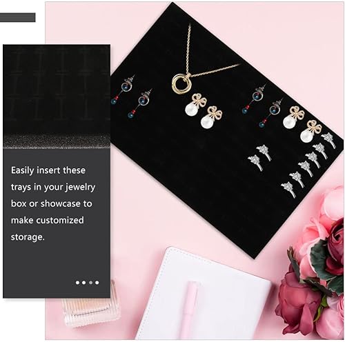 Miniatura 7 de Milisten 2 piezas de joyería anillo de exhibición de espuma inserto de almohadilla de joyería negra insertos de anillo de viaje almohadillas de