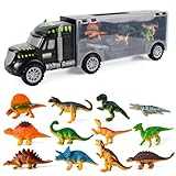 NACOOL Juguetes de Dinosaurios para Niños, 13 En 1 Juguete Dinosaurios, Camión de Dinosaurios de Juguetes, con 12...