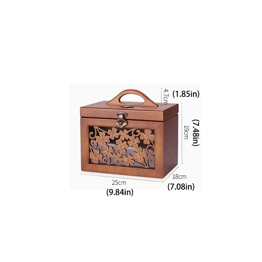 Erste Hilfe Set/Verbandskasten 9.84 Zoll Hölzerne medizinische Box Erste Hilfe Box Containerbox Tragbare Aufbewahrungsbox Familie Erste-Hilfe-Kit Retro Medizin-Box Familienmedizin Box