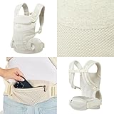 Ickle Bubba Seren Baby Carrier (Stone) – 3-in-1 Ergonomic Carrier for Babies 10lb–33lb, Breathable & Lightweight with Lumbar Support, Adjustable Fit, Ideal for Hands-Free Parenting - Image 4