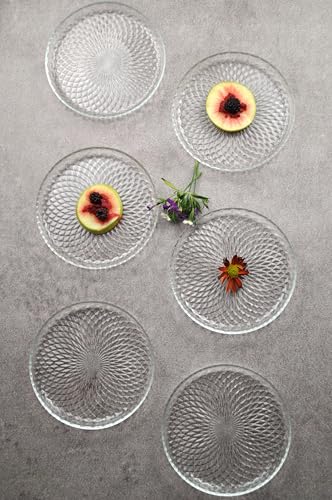 Cam Mini Tatlı Pasta Tabağı 16 Cm Sunumluk Tabak