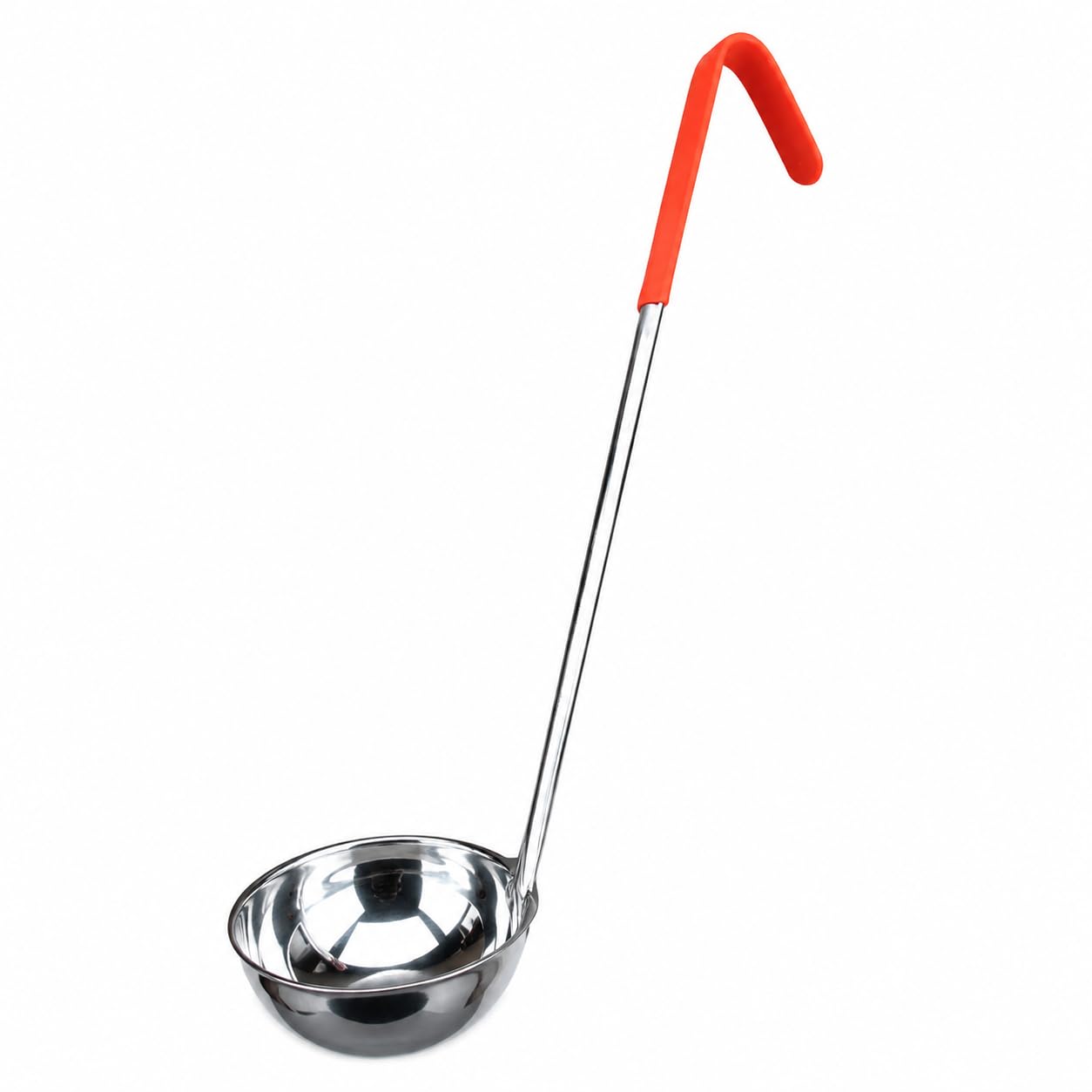 CateringBase Ltd Colour Coded Soup Ladle, Stainless Steel with Orange Handle, 1oz-8oz Portion Control (8 oz)