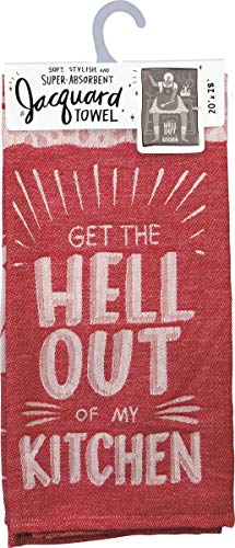 Primitives-by-Kathy-LOL-Made-You-Smile-Jacquard-Dish-Towel-20-x-28-Get-The-Hell-Out-of-My-Kitchen Primitives by Kathy LOL Made You Smile Jacquard Dish Towel 20 x 28 Get The Hell Out of My Kitchen