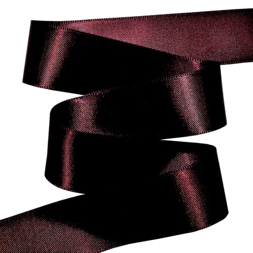 Image of Morex Ribbon 08822 /50-277 Double Face Satin Polyester Ribbon 7 /8 inch X 50 YD Burgundy for Gift Wrapping, Wedding, Holiday Celebrations and Crafts