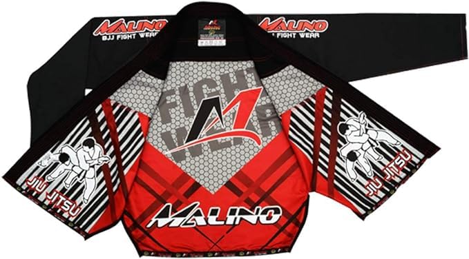 Malino BJJ Gi - Kimono brasileño Jiu Jitsu de sublimación completa, 100% algodón, tejido perlado, 450 g/m², perfecto para competición o entrenamiento
