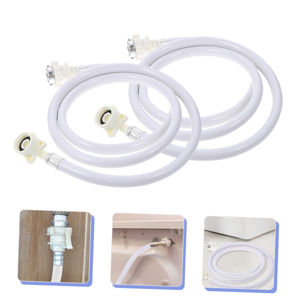 SHINEOFI 2pièces Tuyaux Inlet Pour Machine à Laver Flexible Résistant à Haute Pression Adapté Aux Machines Automatiques Adaptateur Fileté