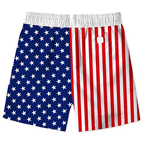 Boy's Usa Flag Stripe Quick Dry Swim Trunks Causal Holiday Board Beach Shorts Novelty Surf Bathing Suit For Kids 8-9T #TOP1