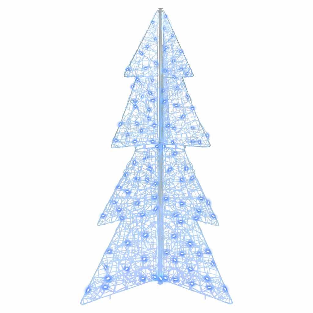 Moderno árbol de Navidad acrílico, 150 cm de altura, 160 LED azules, alimentado por USB, decoración duradera para interior y exterior protegido