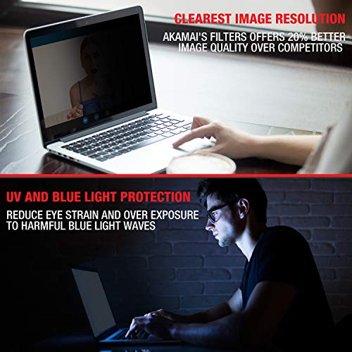 15.4 inch Akamai Computer Privacy Screen (16:10) - Blue Light Screen Protector - Laptop Anti Glare Screen Protector