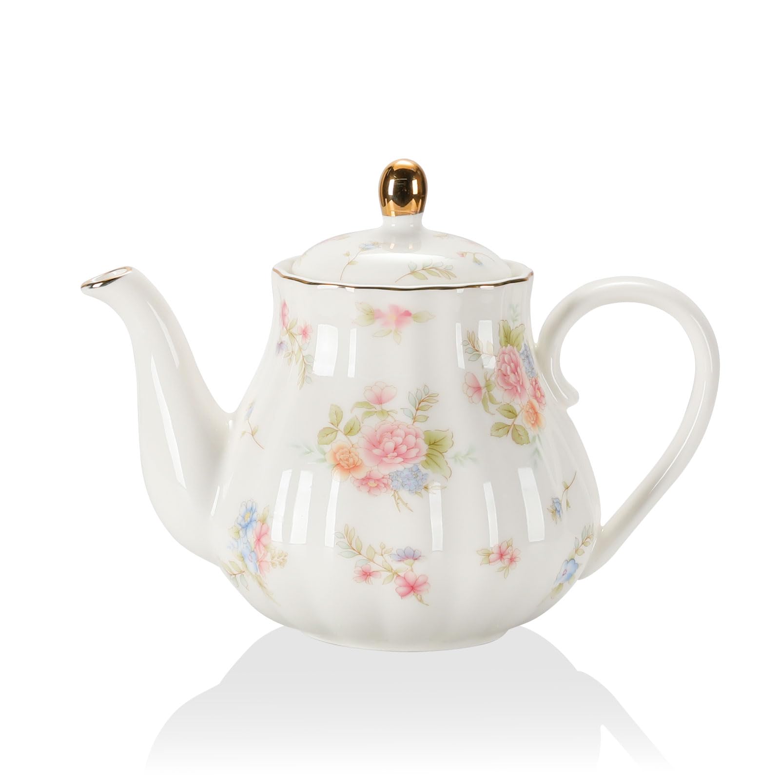 Sweejar 28FLOZ Royal Teapot with Infuser,Porcelain Tea Pot