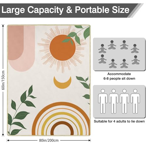 Supfitness Extra Large Picnic Blankets Waterproof Foldable (60"x 80") Boho Beach Blanket Waterproof Sandproof,3-Layer Thicking Mat Outdoor Packable Camping Blanket by Supfitness - Used condition - Image 5