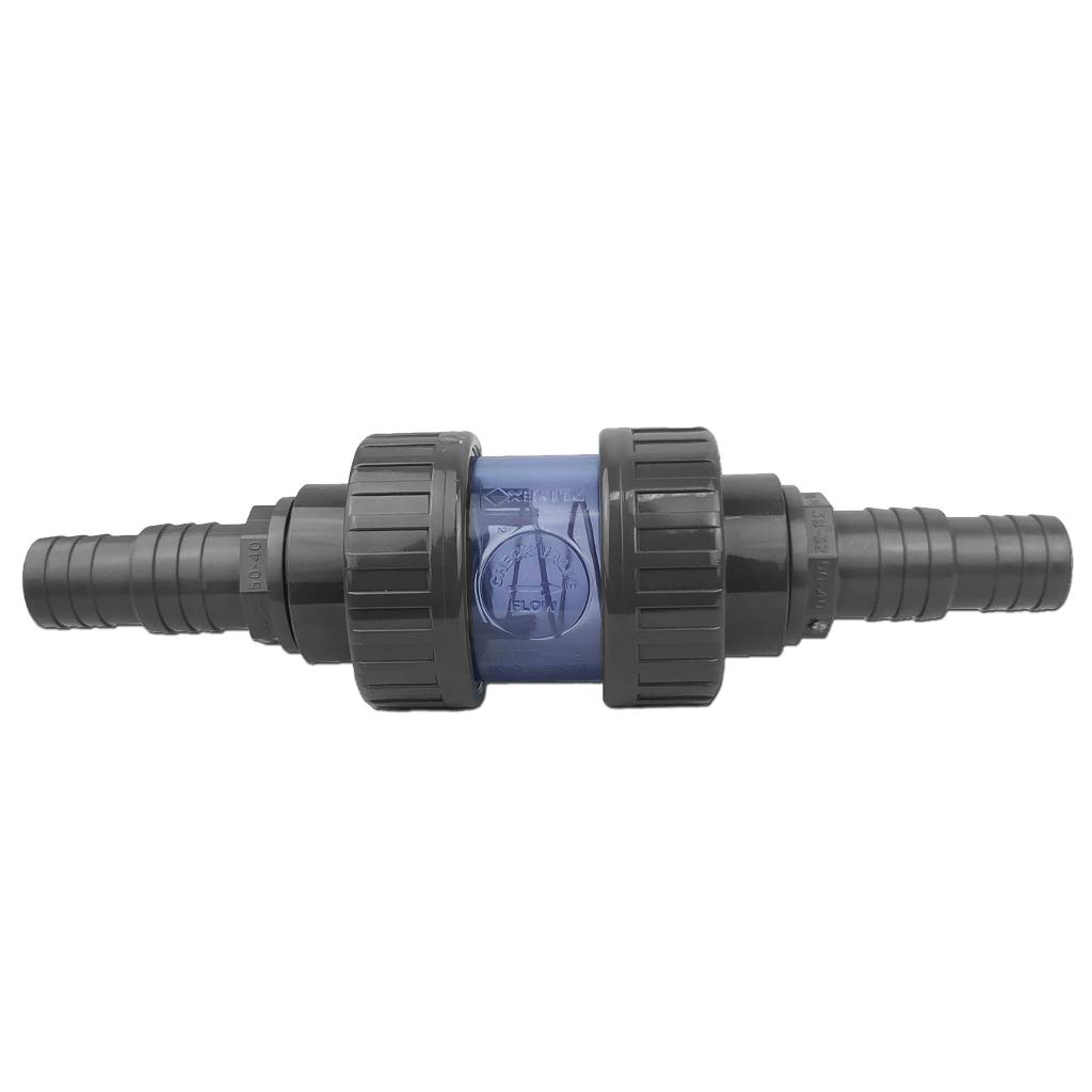 Clapet anti-retour en PVC transparent 50 mm buses 32-38 mm