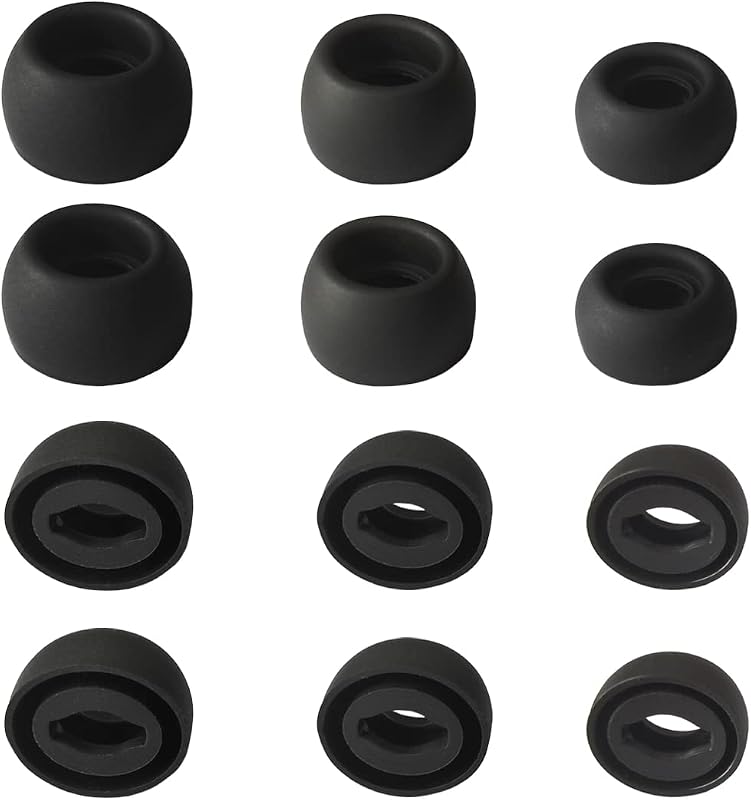Silicone Ear Tips for Galaxy Buds Pro, Replacement Earbuds Tips | 6 Pairs L/M/S, Noise Isolating, Secure Fit, Earbuds Accessories for Galaxy Buds Pro, Black