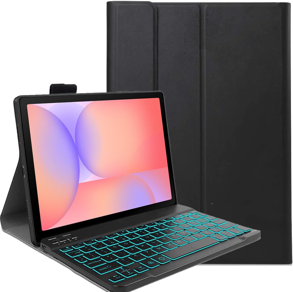 Coque Clavier pour Oppo Pad 5 Pro 13,2 Pouce, QWERTY Rétroéclairé Noir