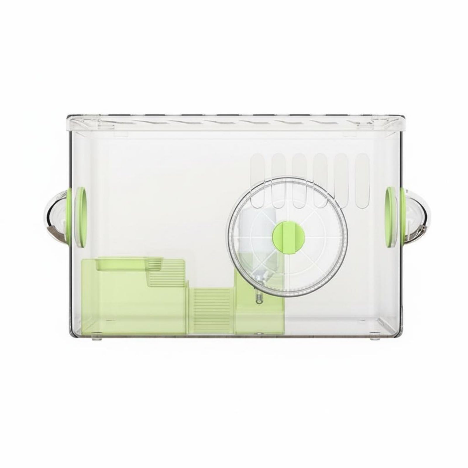 Baoblaze Cage Hamster Habitat Réservoir Transparent Plastique avec Accessoires Complets Convenience d'entretien Système Empilable Connectable pour Animal, Vert, 1-Couche+Grande Roue