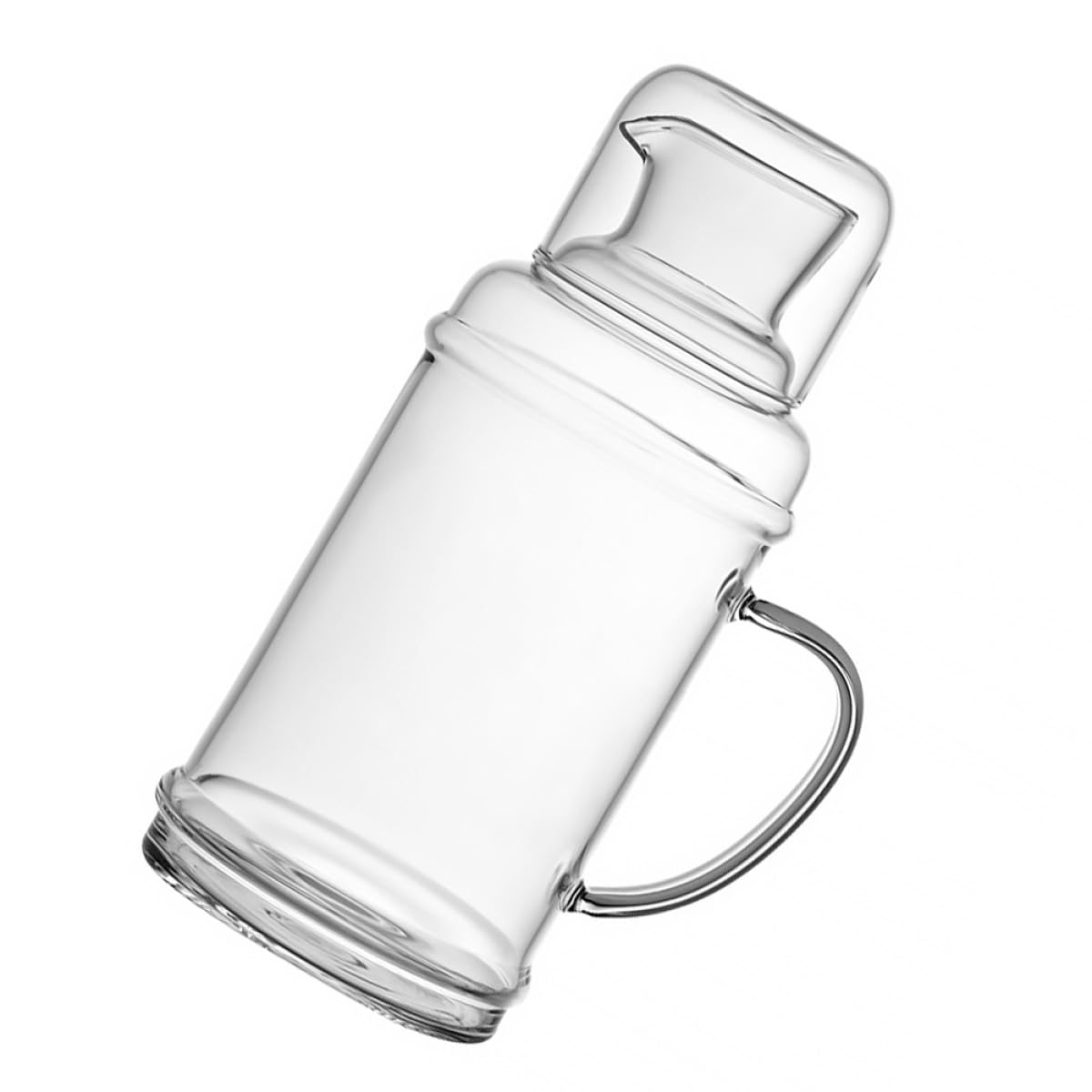 KICHOUSE Hitzebeständiger Glaswasserkrug 2000ml mit Deckel als Becher Großer Haushaltswasserkocher für Zuhause und Party Offenes Feuer Geeignet