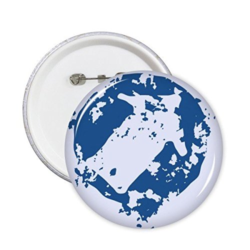 Broches rondes symbole paix flèche bleue badge button idée cadeau original lot de 5