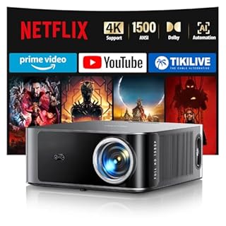 [1500 ANSI/Netflix Licensed/36W Dolby Audio] 4K-Projector with WiFi6 and Two-Way Bluetooth5.2, Native 1080P Projecteur, TOPTRO X9 Smart Projector Auto Focus Keystone, Outdoor Movie Projector, HDR,Grey