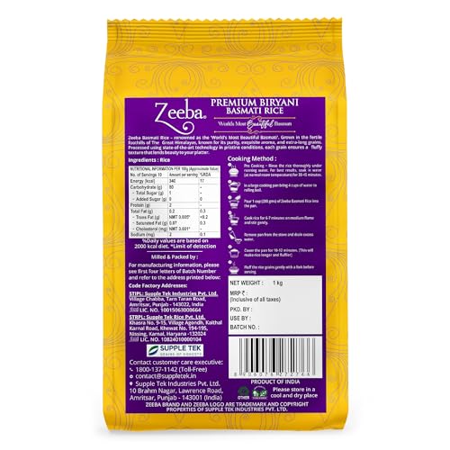 Image of Zeeba Premium Biryani Basmati Rice - 1 KG