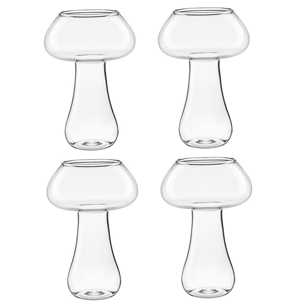 Gobelets en verre champignon transparent pour bar et service de boisson créatif