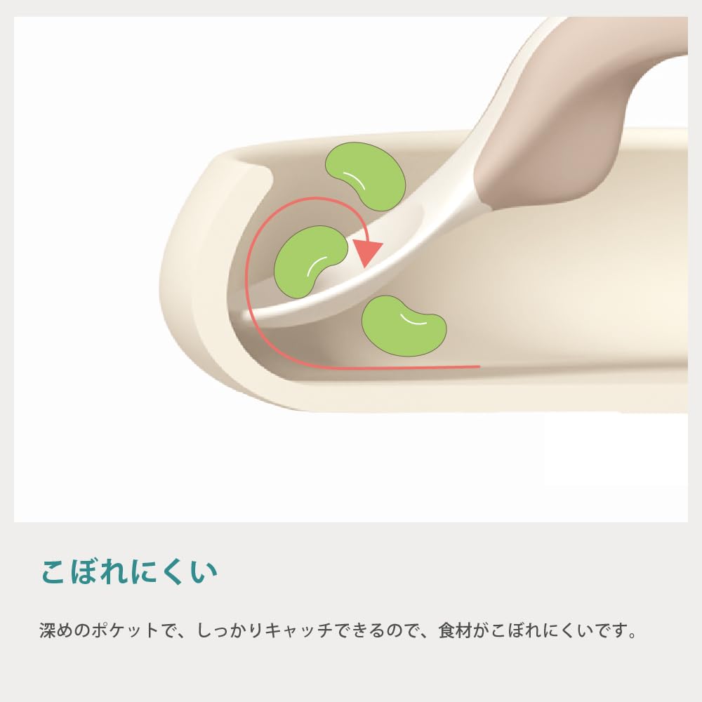 リッチェル トライ すくいやすいシリコーンプレート ベージュ 120667サムネイル4