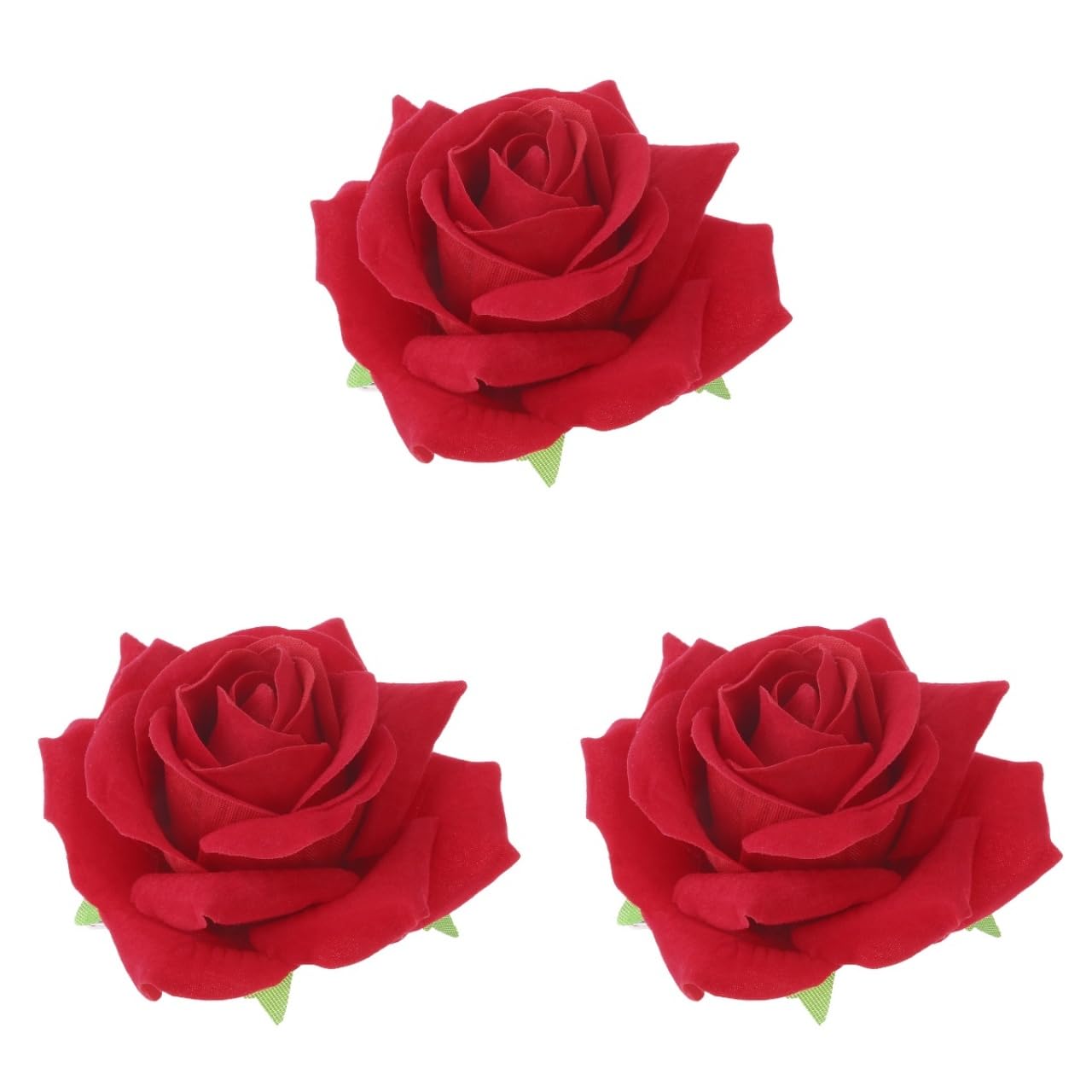 Lot de 3, 2, 1 broche avec pétales de rose artificiels - Accessoires de cheveux pour enfants - Nœud à cheveux tartan - Épingle à cheveux - Broche à cheveux avec rose blanche - Mini rouge,