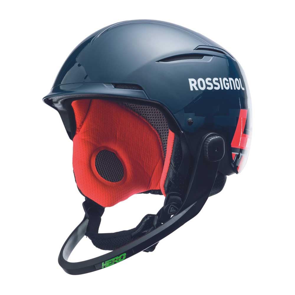 Rossignol - Kask narciarski Hero Slalom Impacts BL+niebieski męski pasek podbródkowy - męski - niebieski
