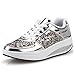 QZBAOSHU Mujer Adelgazar Zapatos Sneakers para Caminar Zapatillas Aptitud Cuña Plataforma Zapatos 38 EU 3-Plata