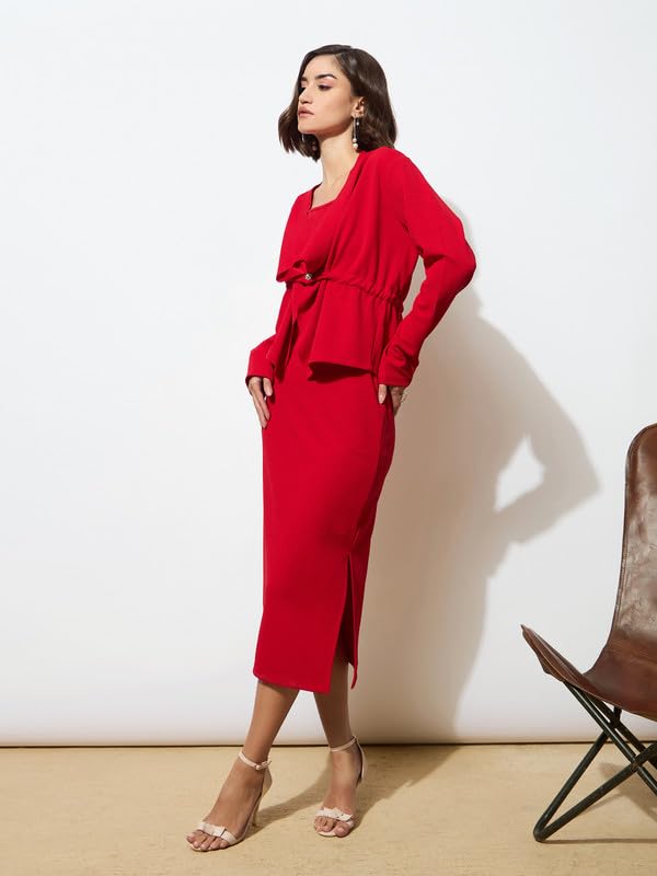 Image of barcino Black Strappy Bodycon Dress with Shrug