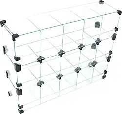 Baleiro Expositor Preto de Vidro - 0,60 x 0,45 x 0,15m