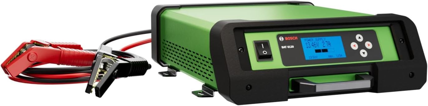 BOSCH BAT6120-US 120 Amp Smart Battery Charger and Power Supply - Compatible with All Automotive Battery Types