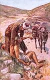 EAGBJTPTM Classic Art Picture Photo Canvas Image the Good Samaritan by Harold Copping Famous Painting for Home Decor 60x90cm