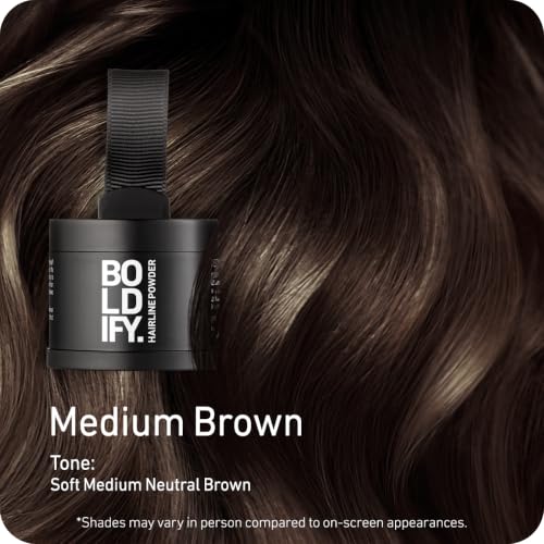Boldify Hairline Powder, Root Touch Up Hair Color Medium Brown 4g Alternate view