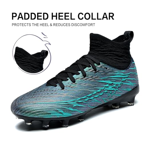 Image of Soccer Cleats for Mens Womens High Tops Lace Up Unisex Football Shoes Indoor Turf Soccer Shoes AG FG TF for Beginners to Advanced Players
