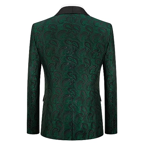 Mens Suits 3 Piece Slim Fit Tuxedo for Men Paisley Suit Prom Tux Shawl Lapel One Button Blazer Vest Pants Set3