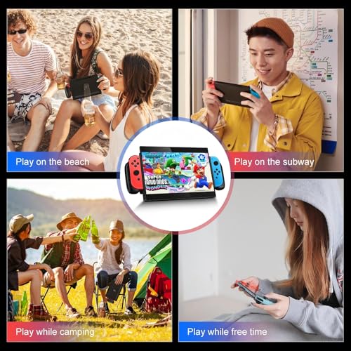 Image of Fully Integrated Portable Monitor for Switch, Removable 18650 Battery(not Included),1080P 10.1 inch Extender Screen with USB Type-C, Compatible for PC Laptop Smartphone