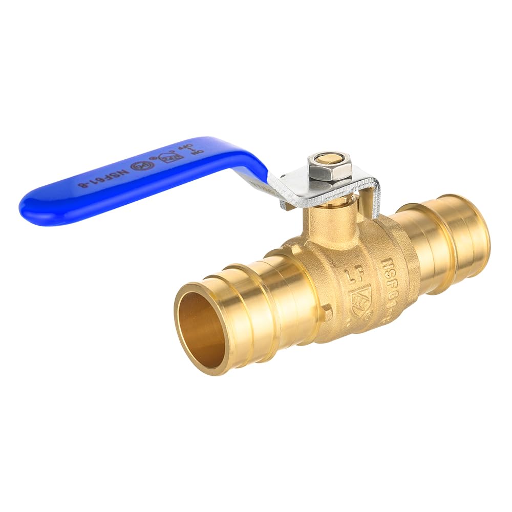 EFIELD Válvula de bola de puerto completo de latón de 1 pulgada para tubería Pex-A, conexión de expansión ASTM F1960 solamente, nivel azul, ANSI/NSF-61 (1)
