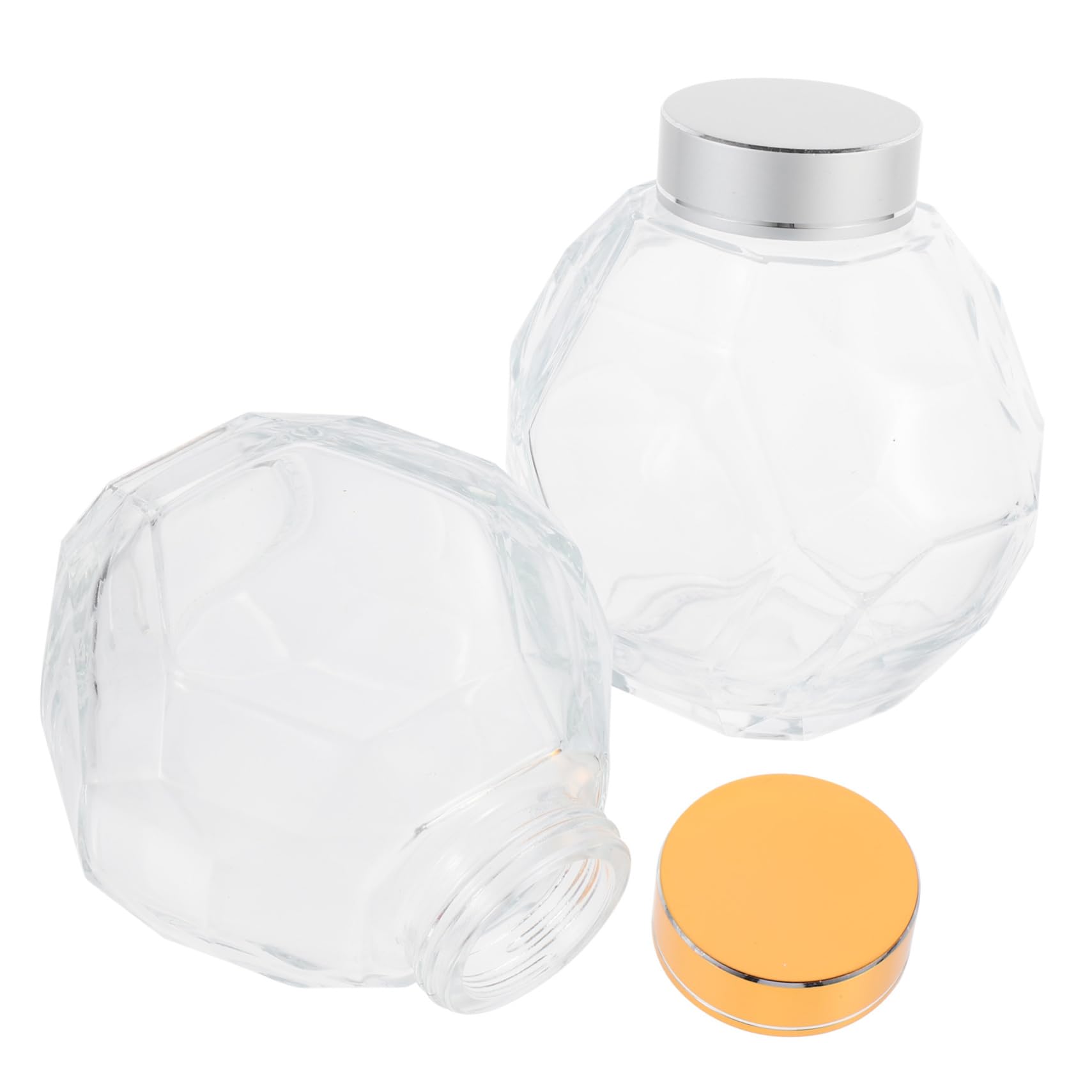 Alipis 2pcs Transparent Bee Honey Bottle Glass Honey Jars for Home Kitchen Restaurants Hotels and More Capacity Each