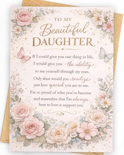 FeliBebe Birthday Card for Daughter, Happy Birthday cards for Teenage Girls, Adult Birthday Gift for Her，Mothers Day Card for Daughter
