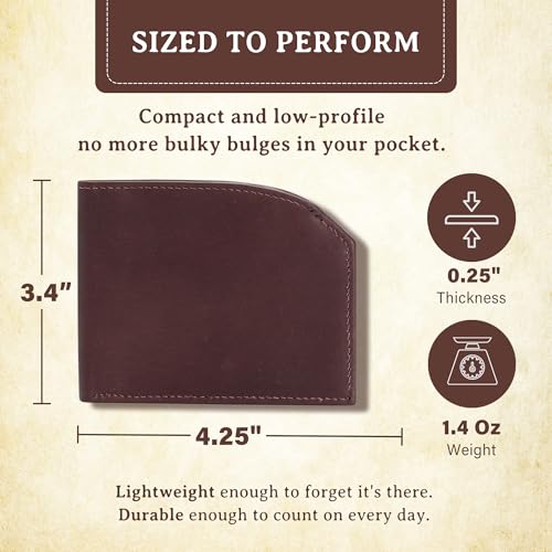 Image of ROGUE WALLET Tailored Genuine Leather Wallets - RFID Blocking, Durable & Stylish Front-Pocket Comfort - Holds 6-8 Credit Cards, ID Window, Extra Storage Pockets & More (Brown)