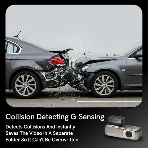 Image of Nextro X600 DualVision Car Dashcam, Parking Monitor, Hardwire Kit, 4K Front + 1K Rear Dual Channel, 145 Wide Angle, Wi-Fi App, Night Vision, WDR, G-Sensor, Voice Control, 1.47 inch IPS Display