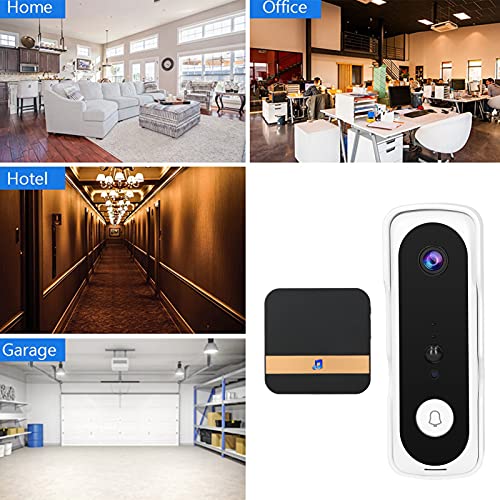 Draadloze deurbel, cameradeurbel Deurbelset met 1 x deurbelhost voor buiten(wit) - Image 5