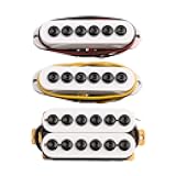 LYWSMSK 3PCS Invader Style Guitar Humbucker Pickup/Single Coil Pickup Set Neck & Middle & Bridge N/M/B (SSH,White)
