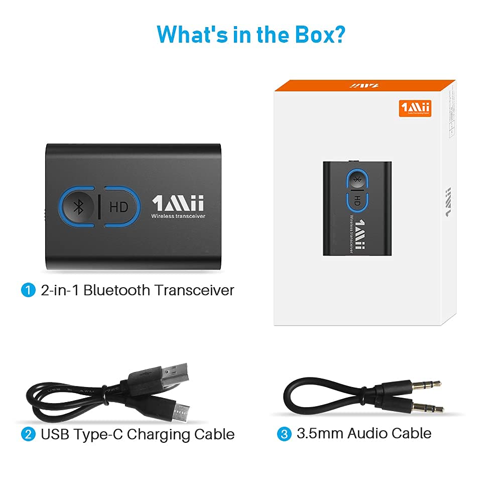 1Mii Miilink Bluetooth 5.0 Transmitter Receiver for TV to Wireless